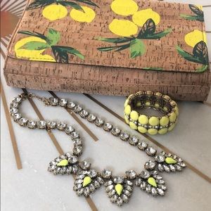 JCREW Neon Yellow Statement Necklace